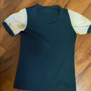 Vintage green polyester blouse